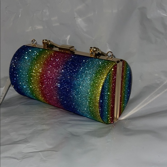 Calessa Handbags - Calessa Multi-Color Glitter Wristlet with Gold Details